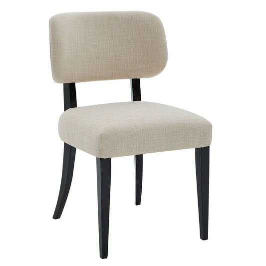 Cream Kitchen Dining Chairs Set of 2 with Rubber Wood Legs - Farmhouse Style