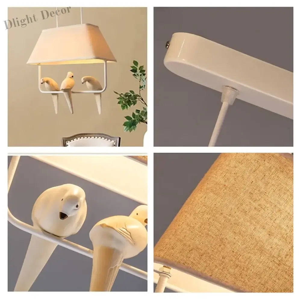 Creative Bird Pendant Lights - Simple Japan Style Chandelier for Ceiling Light in Study, Dining Room, and Home Decor - Birdcage Inspired Design