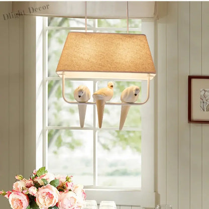 Creative Bird Pendant Lights - Simple Japan Style Chandelier for Ceiling Light in Study, Dining Room, and Home Decor - Birdcage Inspired Design