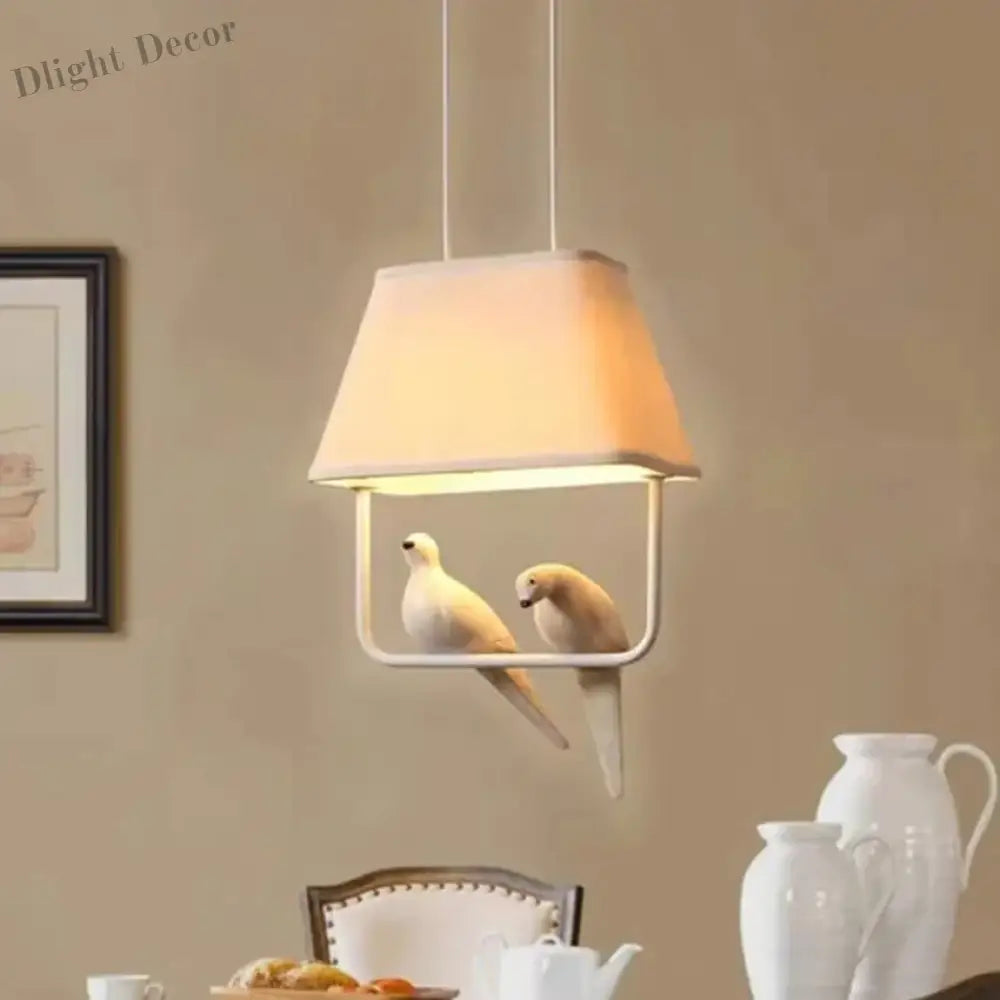 Creative Bird Pendant Lights - Simple Japan Style Chandelier for Ceiling Light in Study, Dining Room, and Home Decor - Birdcage Inspired Design