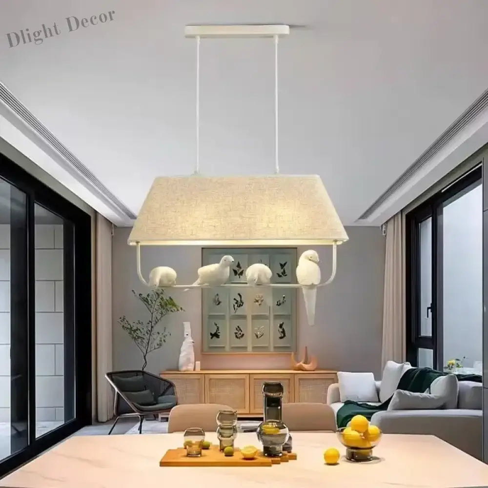 Creative Bird Pendant Lights - Simple Japan Style Chandelier for Ceiling Light in Study, Dining Room, and Home Decor - Birdcage Inspired Design