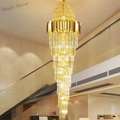 Crystal Stair Chandeliers - Elegant Indoor Lighting for Living Rooms, Staircases, and Loft Spaces