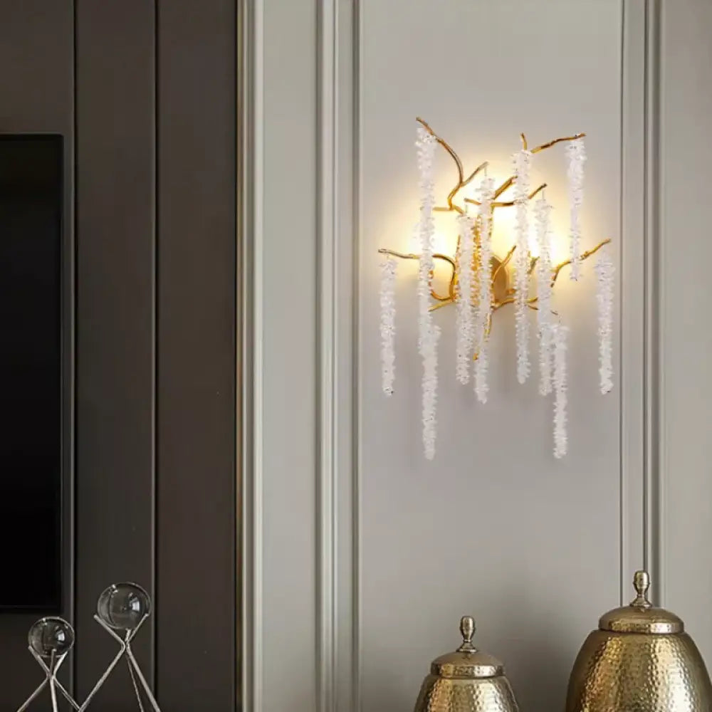 Crystal Wall Sconce | Modern Bedroom & Hallway Lighting