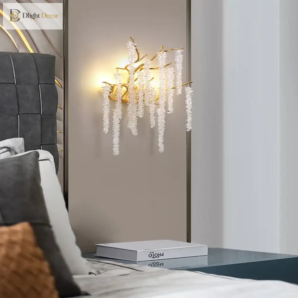 Crystal Wall Sconce | Modern Bedroom & Hallway Lighting