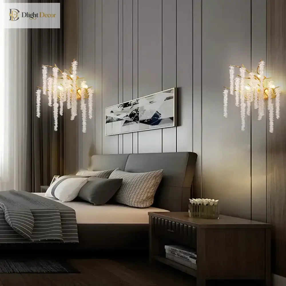 Crystal Wall Sconce | Modern Bedroom & Hallway Lighting