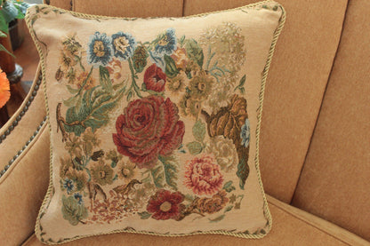 Tache Floral Country Rustic Morning Meadow Tapestry Throw Pillow Cover (3098)