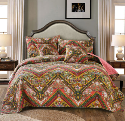 Tache Intricate Floral Paisley Chevron Hanging Gardens Cushion Cover 2-Pieces (HS3148)