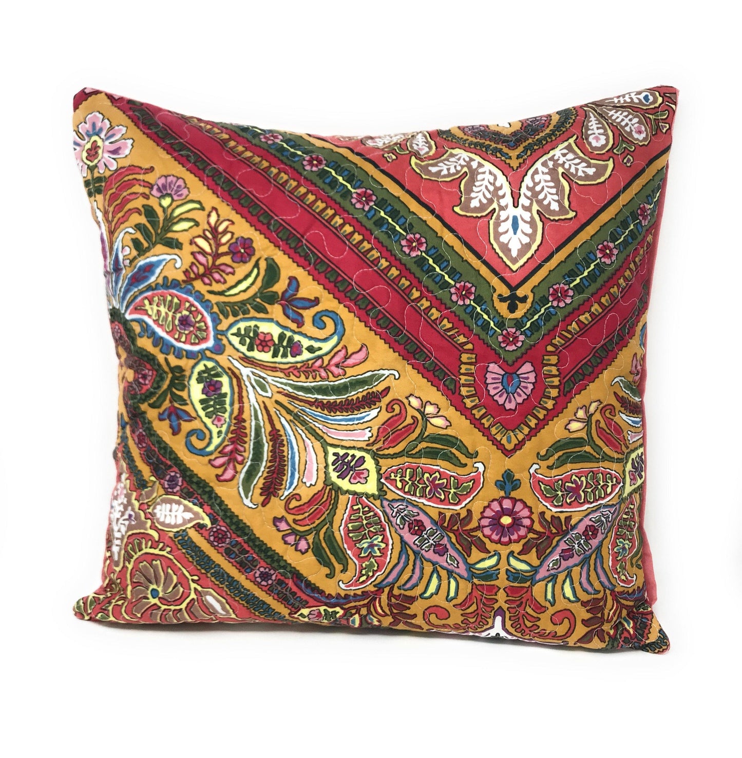 Tache Intricate Floral Paisley Chevron Hanging Gardens Cushion Cover 2-Pieces (HS3148)