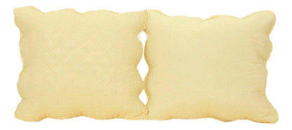 Tache Yellow Diamond Matelasse Scalloped Buttercup Puffs Cushion Covers / Euro Sham (YELLEMDES)