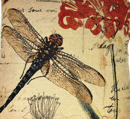 Tache Fly High Dragonfly European Postcard Tapestry Woven Throw Pillow Cover (15044)