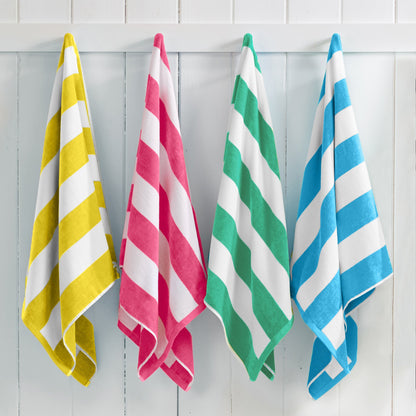 Cotton Velour Cabana Stripe Beach Towel - Novia Collection.