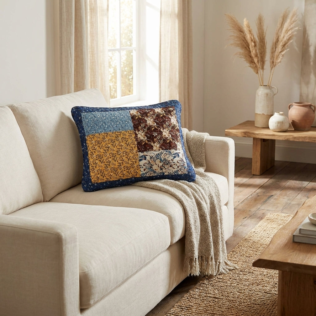 Cotton Patchwork Floral Prairie Sunset Pillow Sham