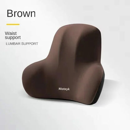 Car Lumbar Headrest and Neck Pillow Set - Memory Foam Lumbar Support Cushion for Car Seats, Ergonomic Backrest for Comfort and Posture Correction