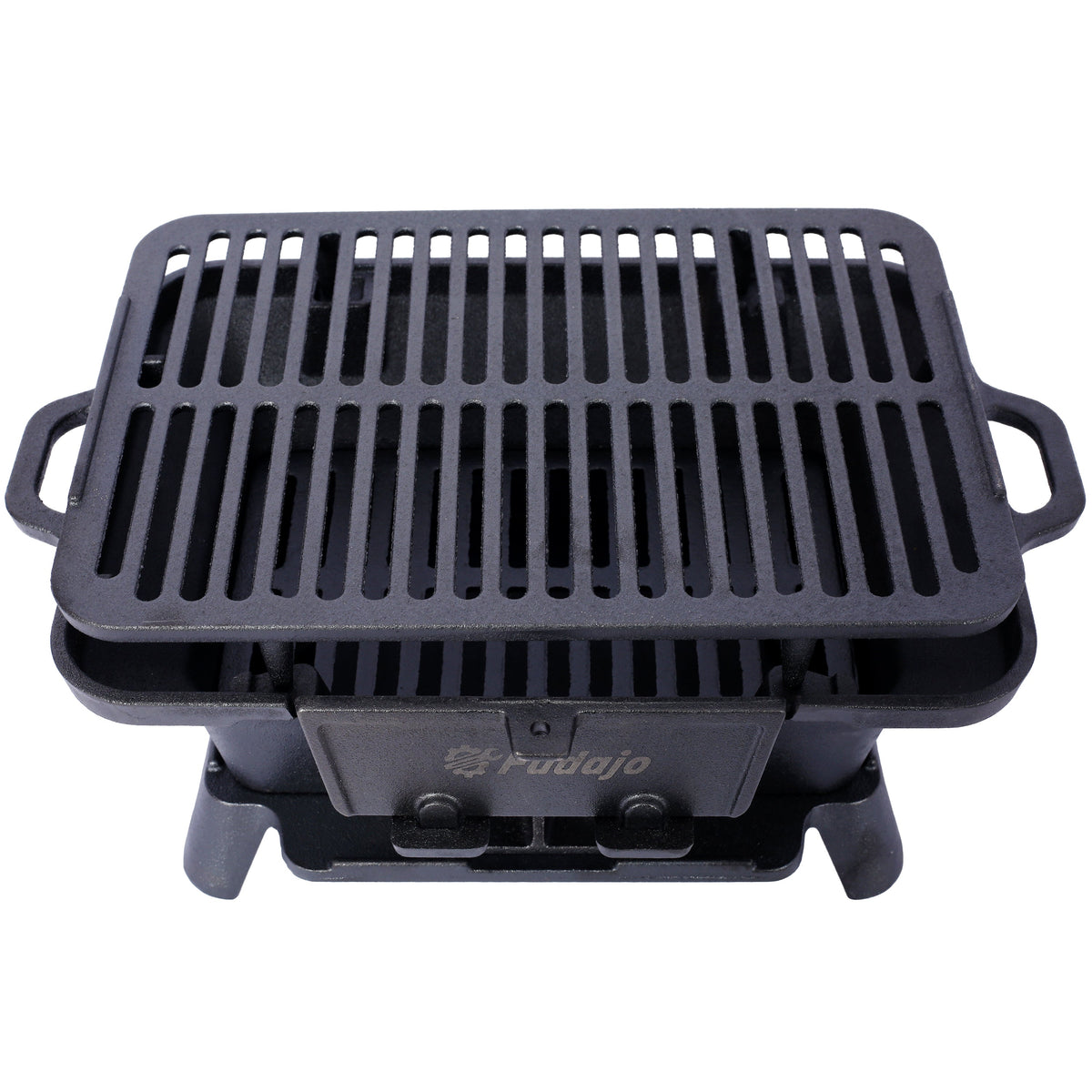Oval Cast Iron Grill with Enamel Coating - Charcoal Tabletop Skillet