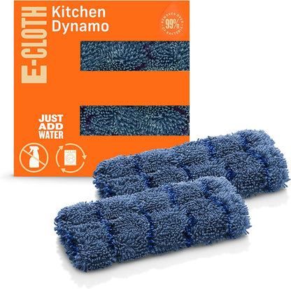 Kitchen Dynamo, Premium Microfiber Non-Scratch Kitchen Dish Scrubber Sponge, Ideal for Dish, Sink and Countertop Cleaning, 100 Wash Guarantee, Blue, 2 Pack