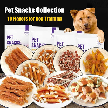 Dog Snacks Variety Pack - Beef Flavors, Training & Dental Health Treats, 110g