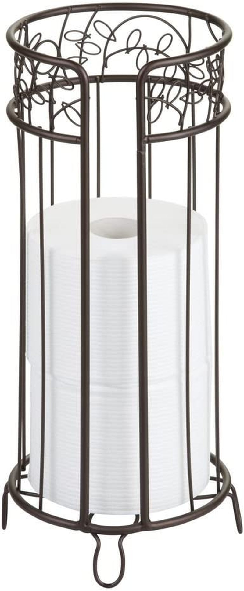Idesign Metal Tissue Holder Stand the Twigz Collection – Holds 3 Rolls of Toilet Paper, Bronze