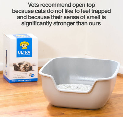 Betterbox Non-Stick Large Litter Box, Pet Safe Coating for Easier Cleaning, Open Top Promotes Healthy Usage, Made of Stronger ABS Plastic