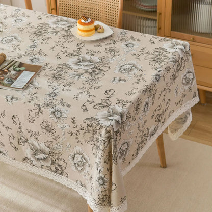 Pastoral Red and White Plaid Tablecloth Linen Cotton Square Coffee Table Cloth Rectangular Picnic Tablecloth Tableware for Home