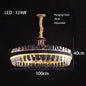 Dimmable LED Crystal Oval Ceiling Chandeliers - Black Leather Luxury Lustres for Dining Room Decor