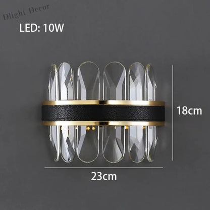 Dimmable LED Crystal Oval Ceiling Chandeliers - Black Leather Luxury Lustres for Dining Room Decor