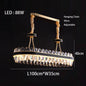 Dimmable LED Crystal Oval Ceiling Chandeliers - Black Leather Luxury Lustres for Dining Room Decor
