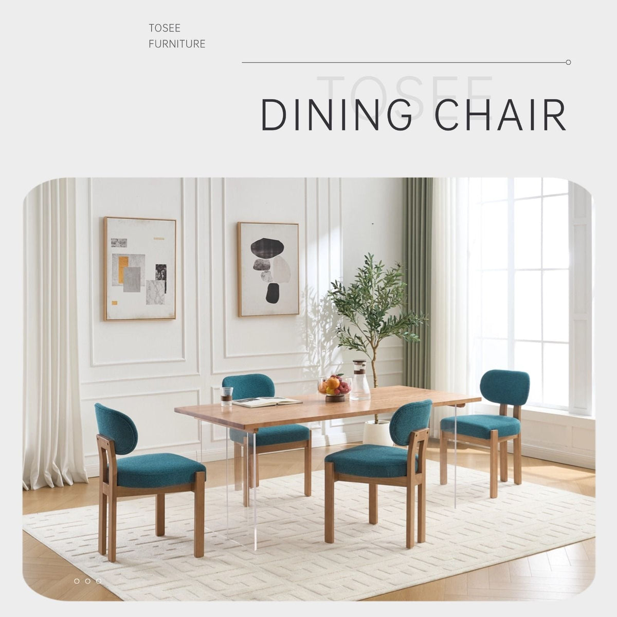 Dining Chairs with Ergonomic Backrest and Adjustable Feet - Set of 2