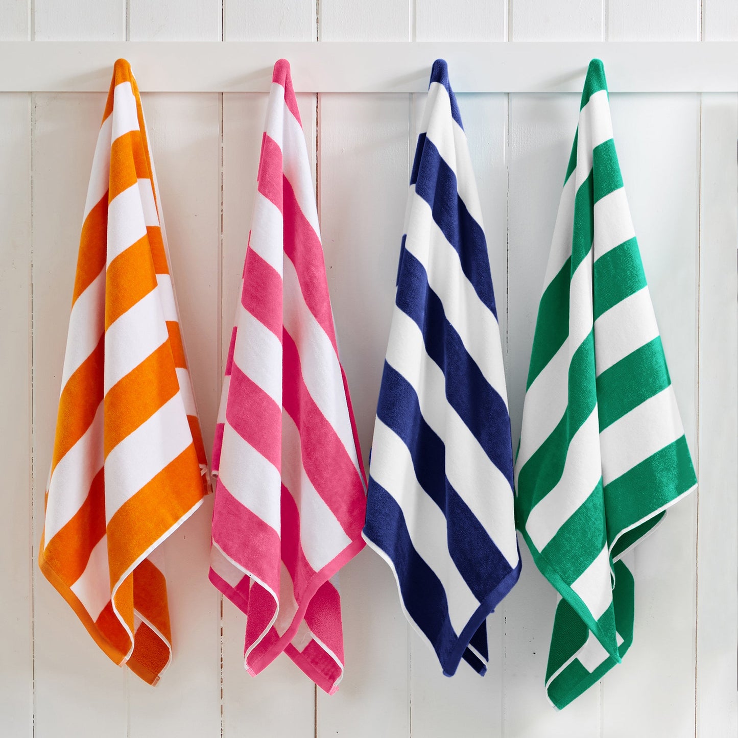 Cotton Velour Cabana Stripe Beach Towel - Novia Collection.
