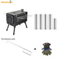 Windproof Portable Outdoor Pellet Wood Heater with Large Fuel Tank and Burner Stove Bin, Ideal for Camping and Tent Heating