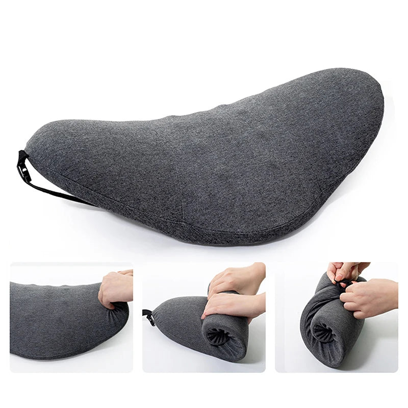 Memory Foam Lumbar Pillow Rollable Pregnant Waist Pad Washable Lumbar Support Backrest Mat Bed Cushion Detachable Back Pillow