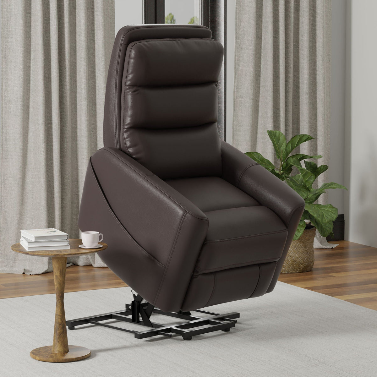 Power Lift Chair with Full Recline and USB Charging - Faux Leather