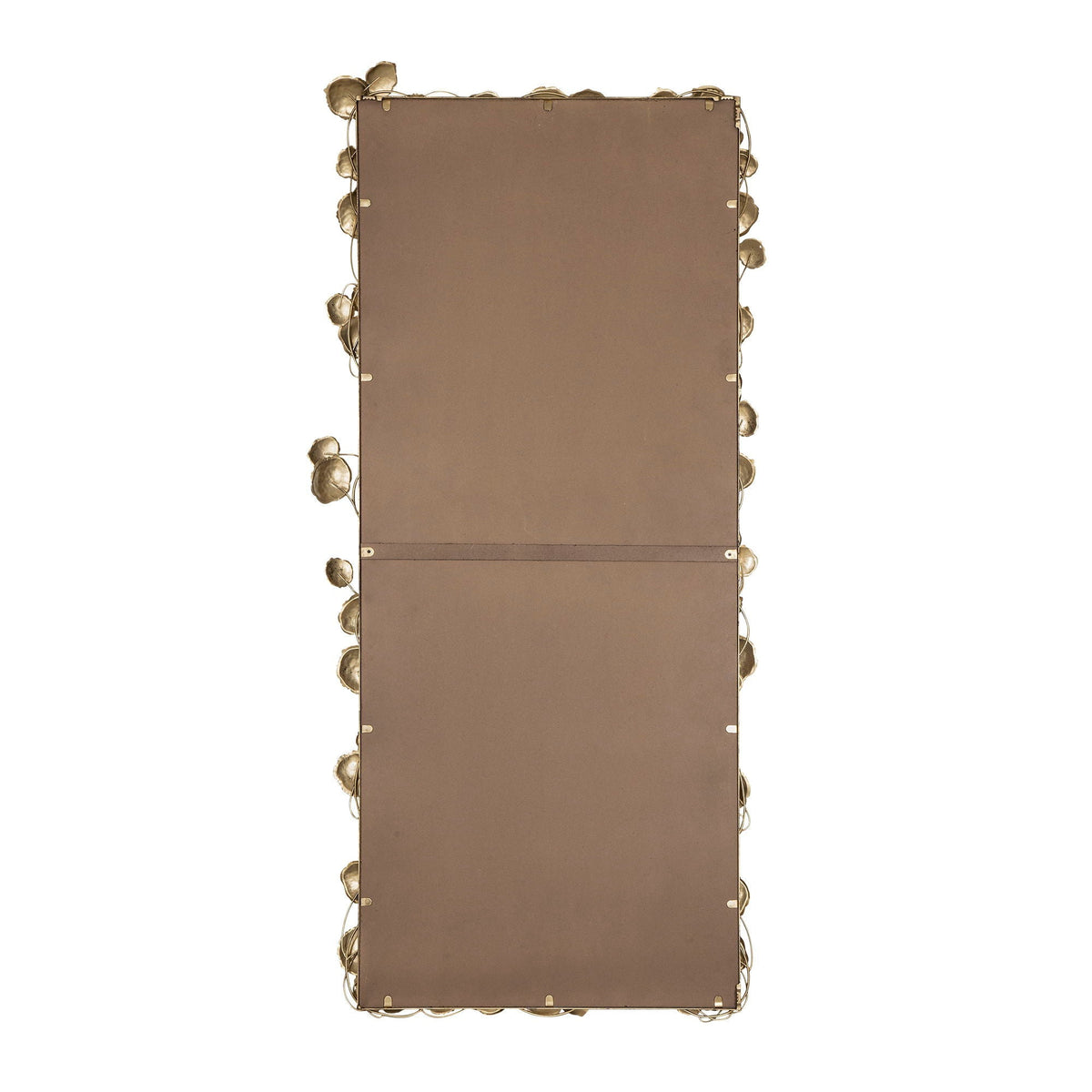 Full Length Floor Mirror with Gold Leaf Accents - Gold