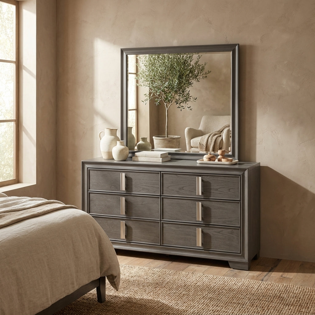 Lorraine Mirror, Dark Grey