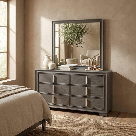 Lorraine Mirror, Dark Grey