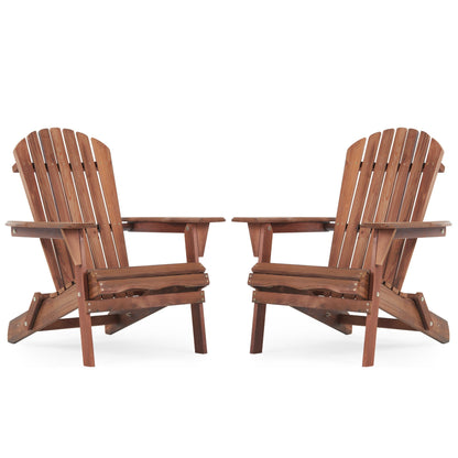 Hemlock Wood Outdoor Folding Adirondack Chair Set of 2