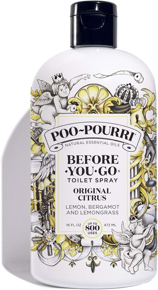 Before-You-Go Toilet Spray, Original Citrus, Refill Bottle 16 Fl Oz - Lemon, Bergamot and Lemongrass
