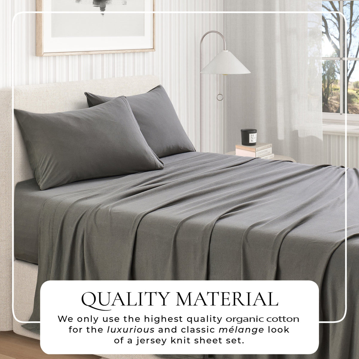 100% Organic Cotton Jersey Knit Sheets