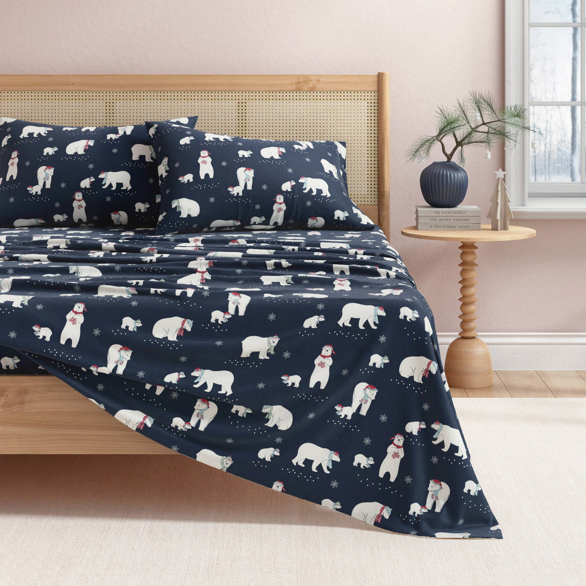 Turkish Cotton Christmas Flannel Sheet Set, Whittaker Collection