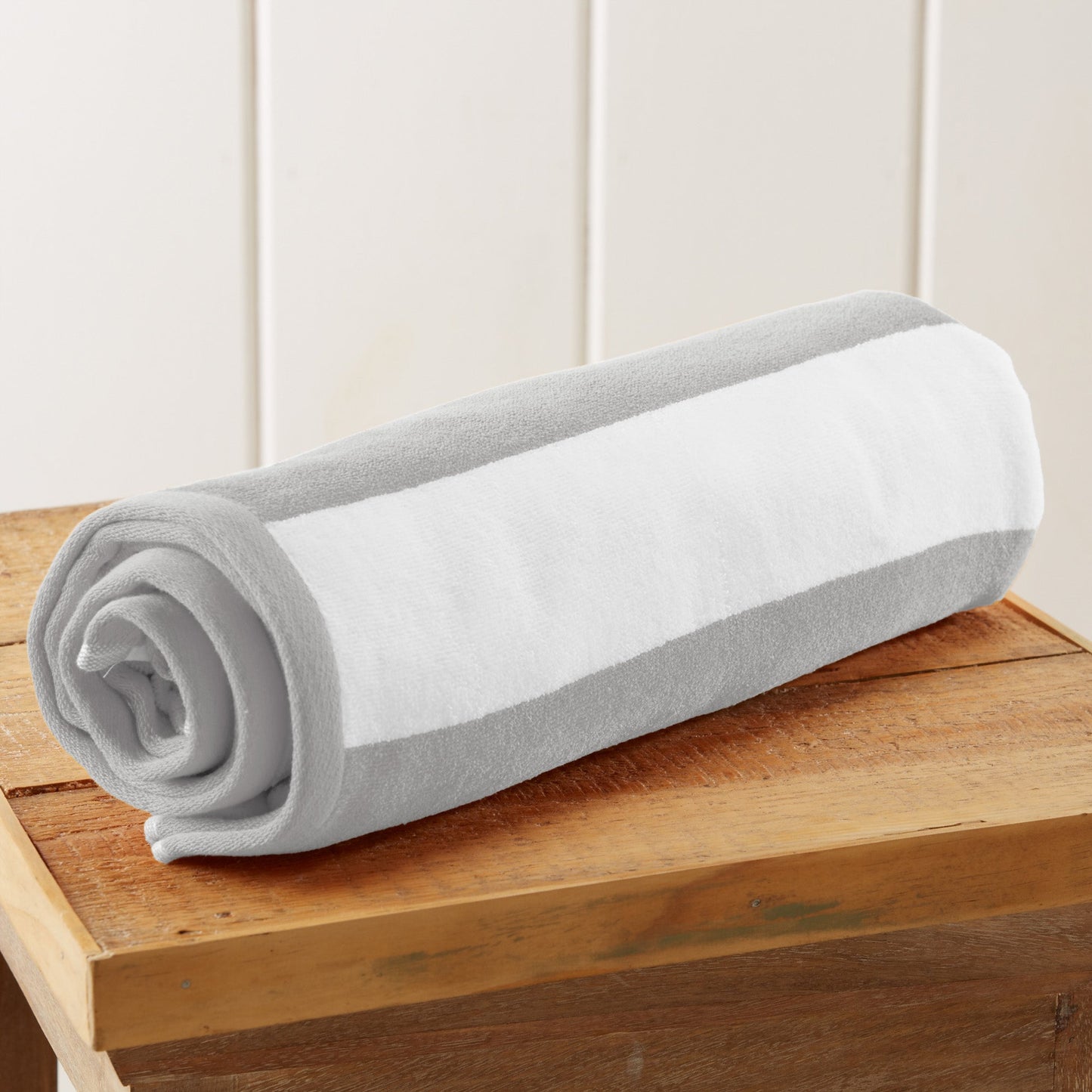 Cotton Velour Cabana Stripe Beach Towel - Novia Collection.