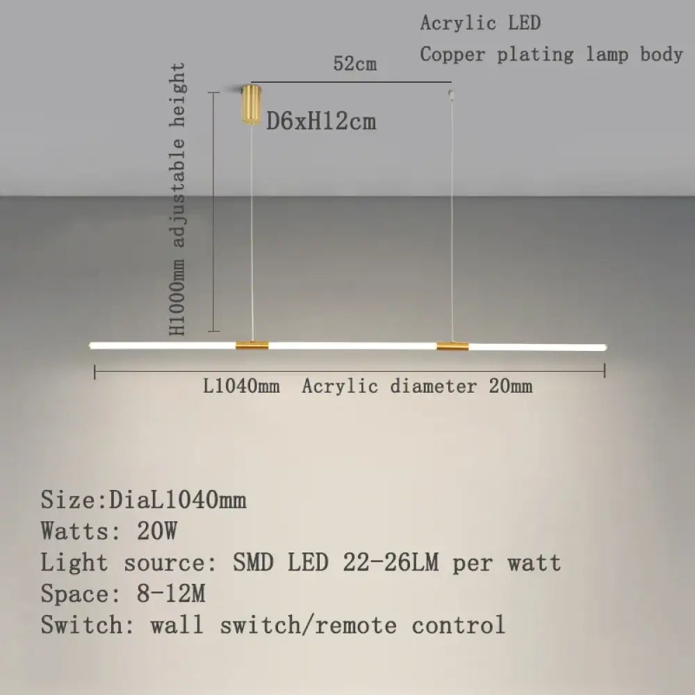 Elegant Copper Plating LED Pendant Lights - Modern Lighting for Living and Study Rooms