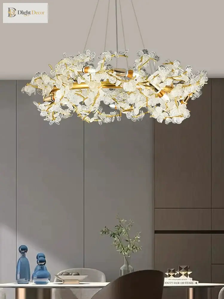 Elegant Crystal Chandelier | Modern Dining Room Lighting