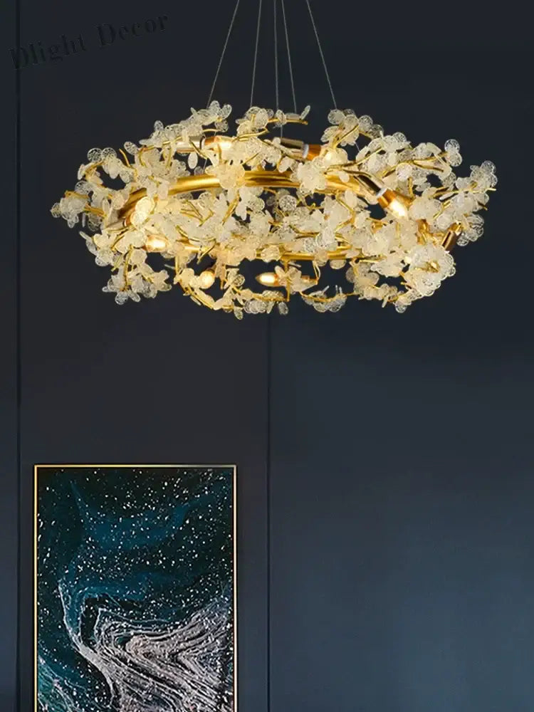 Elegant French Luxury Chandeliers - Postmodern Villa Living Room Lights with Creative Branch Crystal Design for Bedrooms, Dining Rooms, and Tea Rooms