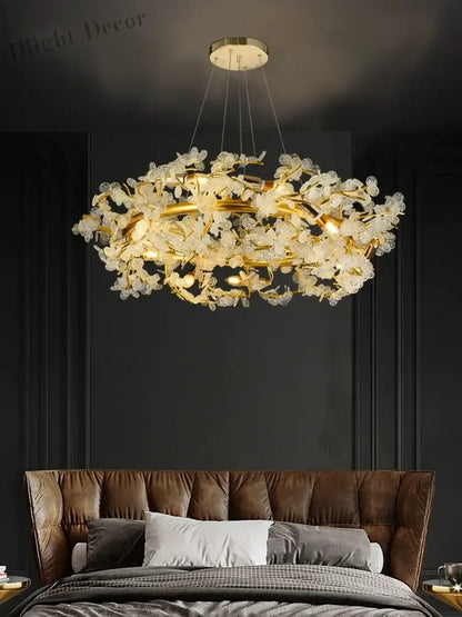 Elegant French Luxury Chandeliers - Postmodern Villa Living Room Lights with Creative Branch Crystal Design for Bedrooms, Dining Rooms, and Tea Rooms