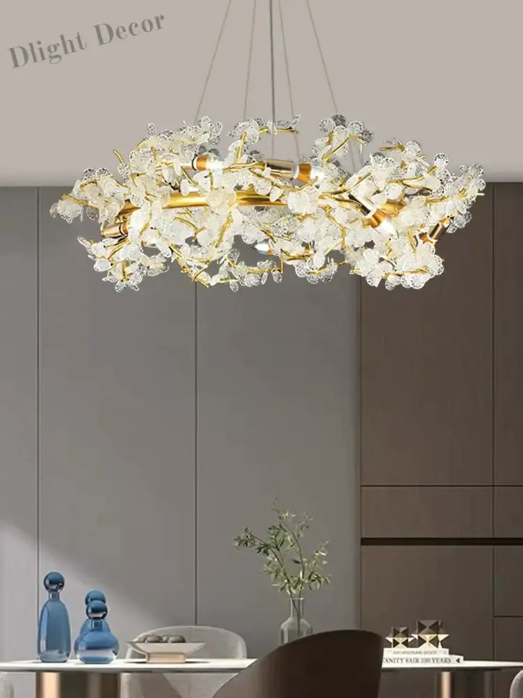 Elegant French Luxury Chandeliers - Postmodern Villa Living Room Lights with Creative Branch Crystal Design for Bedrooms, Dining Rooms, and Tea Rooms