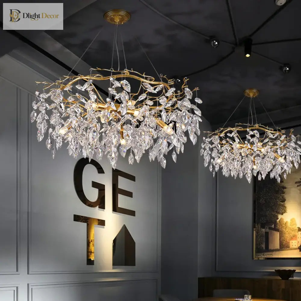 Elegant K9 Crystal Chandelier | Kitchen Island Lighting