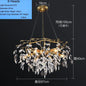Elegant Long Gold K9 Crystal Chandelier - Ideal for Kitchen, Dining Room, Bedroom, and Living Room Ceiling Lighting, Featuring Branch-Style Chandeliers