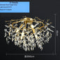 Elegant Long Gold K9 Crystal Chandelier - Ideal for Kitchen, Dining Room, Bedroom, and Living Room Ceiling Lighting, Featuring Branch-Style Chandeliers