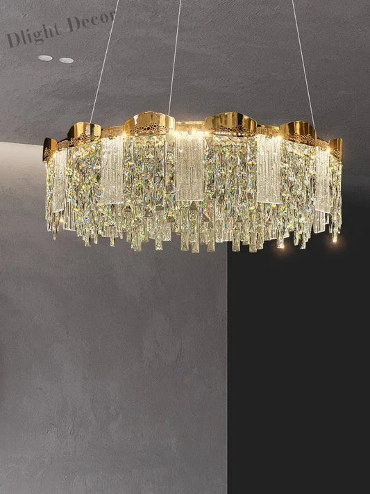 Elegant Modern Circular Crystal Chandeliers - Adding Light Luxury and Creativity to Your Living Room, Dining Room, and More