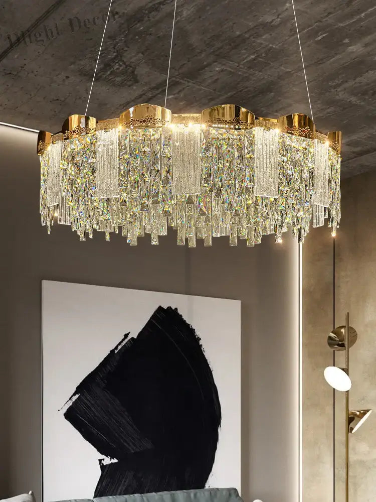 Elegant Modern Circular Crystal Chandeliers - Adding Light Luxury and Creativity to Your Living Room, Dining Room, and More