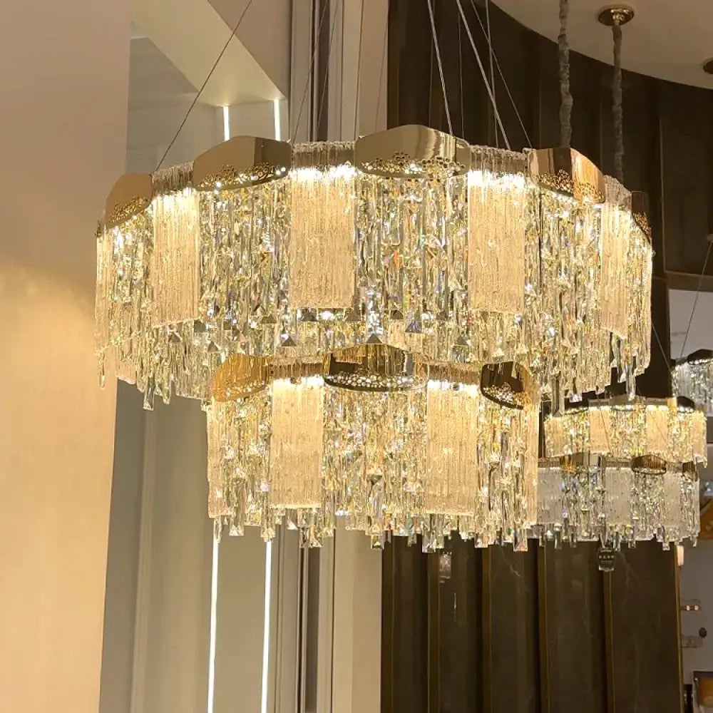 Elegant Modern Circular Crystal Chandeliers - Adding Light Luxury and Creativity to Your Living Room, Dining Room, and More